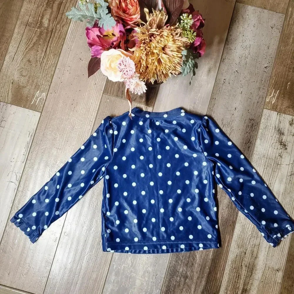 Simple Joys by Carter's Size 2T Blue and White Polka Dot Girl's Rash Guard